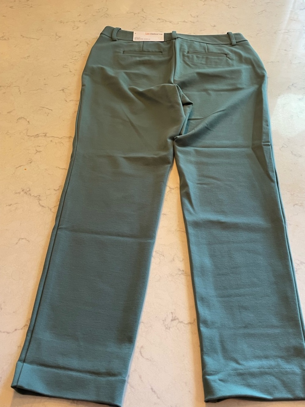 Liz Claiborne Slim Leg Ankle Pants in Olive. Item # 11461